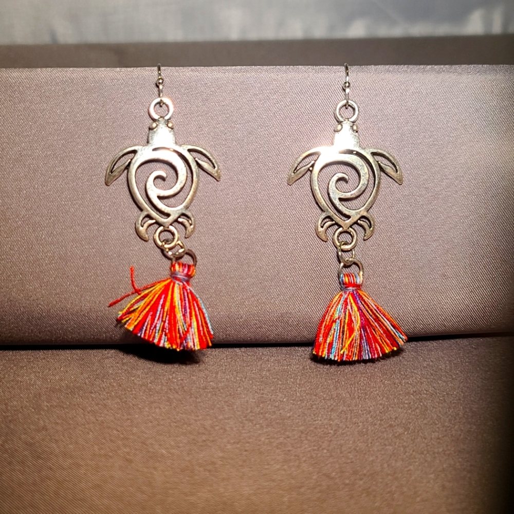 Tribal Sea Turtle Earrings